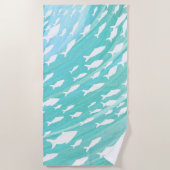 Aqua Ocean Fish Beachy Pattern Strandlaken (Voorkant)