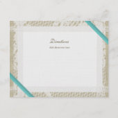 Aqua Ocean Lace en Burlap Routebeschrijving Informatiekaartje (Achterkant)