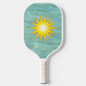 Aqua Ocean Starburst Coastal Vibes Pickleball Paddle (Voorkant)