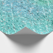 Aqua Ocean Turquoise Gray Glass Crystal Cadeaupapier (Hoek)