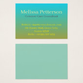 Aqua–Olive Smooth Gradient, Business Cards (Devant & derrière)