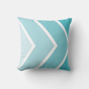 Aqua Ombré Chevron Stripes Pattern Kussen