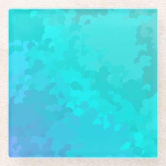 Aqua Ombre Glazen Onderzetter (Voorkant)