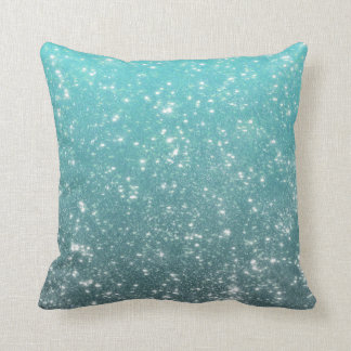 Aqua Ombre Glitter Kussen
