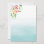 Aqua Ombre Roze Gele Bloemen (Achterkant)