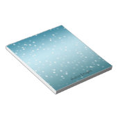 Aqua Ombre White Bokeh Confetti Notitieblok (Schuin)