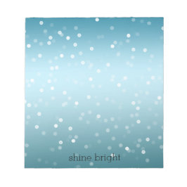 Aqua Ombre White Bokeh Confetti Notitieblok