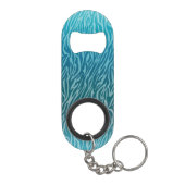 Aqua Ombre Zebra Print Sleutelhanger Flessenopener (Achterkant)