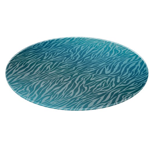 Aqua Ombre Zebra Print Snijplank (Hoek)