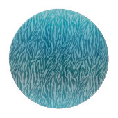 Aqua Ombre Zebra Print Snijplank (Voorkant)