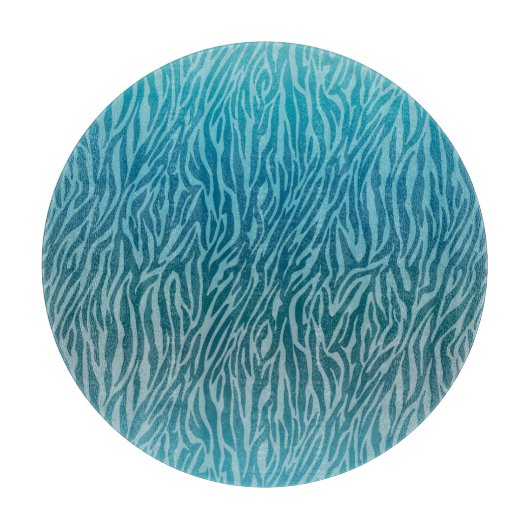 Aqua Ombre Zebra Print Snijplank (Voorkant)