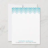 Aqua Ombre Zig Zag Chevron Pattern Note Cards Notitiekaartje (Voorkant)