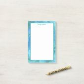 Aqua Onderwater Waterverf Border Post-it® Notes (Op bureau)