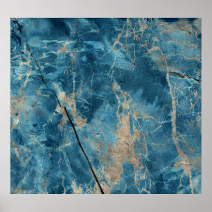Aqua Onyx Marmer: Ontwerp met hoge resolutie. Poster
