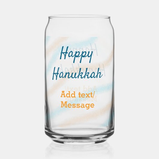 Aqua orange happy Hanoukka ajouter un nom message (Recto)