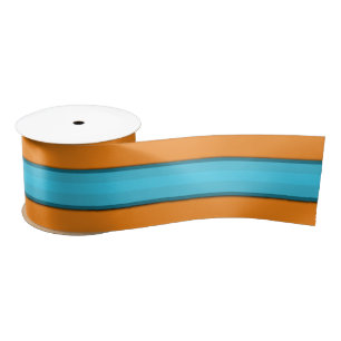 Aqua Oranje breedband Satin Ribbon Lint