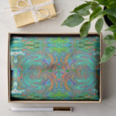 Aqua, Oranje en Groene Groovy Abstracte Retro Art Tissuepapier (Geschenk)