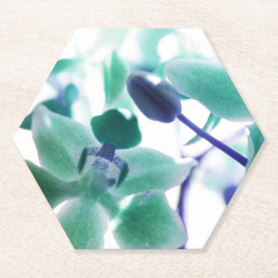 Aqua Orchidee Print Papieren Onderzetter