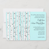 Aqua OU TOUTE COULEUR Birch Tree Invitations de ma (Devant)