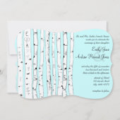Aqua OU TOUTE COULEUR Birch Tree Invitations de ma (Devant)