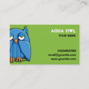 Aqua Owl green Visitekaartje