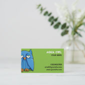 Aqua Owl green Visitekaartje (Staand voorkant)