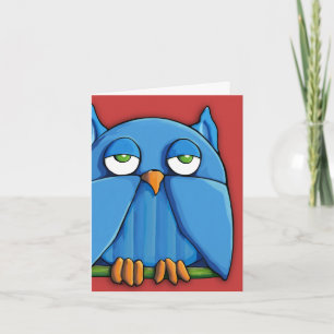 Aqua Owl red Note Kaart