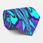 Aqua Paars Fractal Art Stropdas (Opgerold)