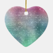 Aqua Paars Glitter Sparkle Gold Unicorn Keramisch Ornament (Achterkant)