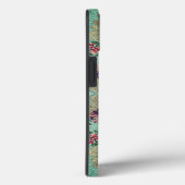  Aqua Paarse Floral Remix met Initialen Case-Mate iPhone Case (Achterkant / Rechts)