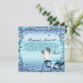 Aqua & Paarse Masquerade Masker Verjaardagsfeestje Kaart (Staand voorkant)