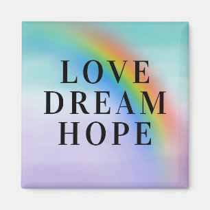 Aqua Paarse Rainbow Inspirerend Love Dream Hope Magneet