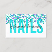 Aqua Paarse reeksen Grote Tekst NAILS QR Code Visitekaartje (Voorkant)