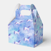 Aqua Paarse witte eenhoorns Bedankdoosjes (Achterkant)