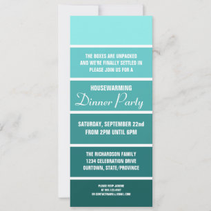 Aqua Paint Sample Kaart Housewarming Invitation