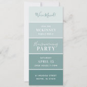 Aqua Paint Swatch Kaart Housewarming Party Invite (Voorkant)