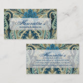 Aqua Paisley Fine  Floral Pattern Visitekaartje (Voorkant / Achterkant)