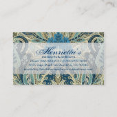 Aqua Paisley Fine  Floral Pattern Visitekaartje (Achterkant)