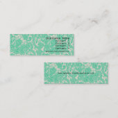 Aqua Paisley Pattern Modern Skinny Visitekaartje (Voorkant / Achterkant)