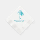 Aqua Palm Trees Beach Wedding Servetten (Hoek)