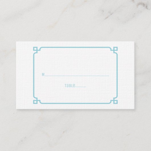 Aqua Paradise Deco Chic Mariage Cartes de Place (Devant)