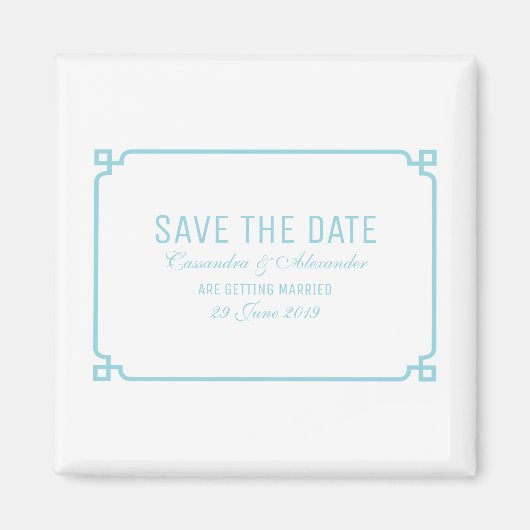 Aqua Paradise Deco Chic Save the Date Magneet (Voorkant)