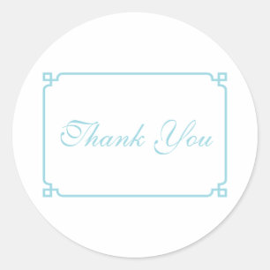 Aqua Paradise Deco Chic Wedding Bedankt Ronde Sticker