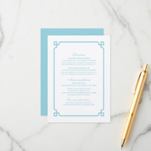 Aqua Paradise Deco Chic Wedding Info Kaart