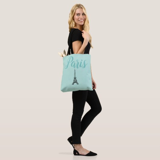 Aqua Paris Eiffel Tower Canvas tas (Op model)