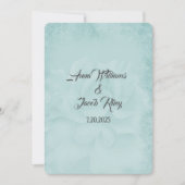 aqua pastel bruiloft roos achtergrond kaart (Voorkant)