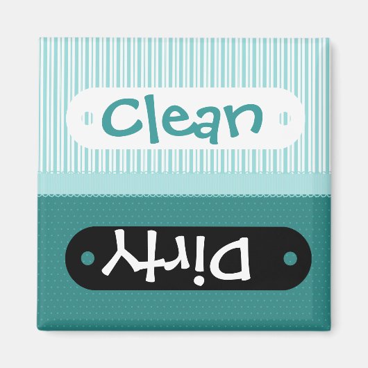  Aqua Pattern Clean Dirty Dishwasher Magnet Magneet (Voorkant)