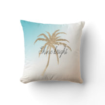 Aqua Peach Goud Tropische Palmboom