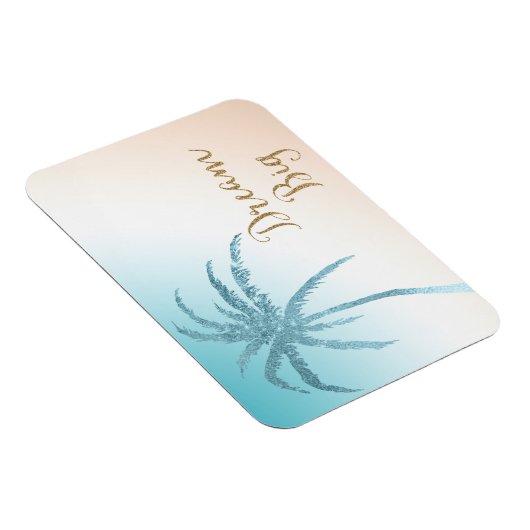 Aqua Peach White Palm Tree Gold Dream Magneet (Rechterzijde)