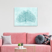 Aqua Peacock Canvas Afdruk (Insitu (Woonkamer))